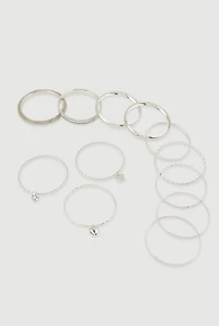 Assorted Metallic Charm Bangles Set of 12
