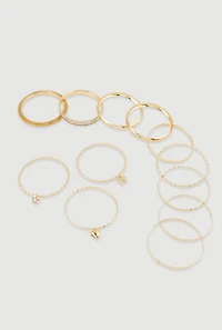 Assorted Metallic Charm Bangles Set of 12