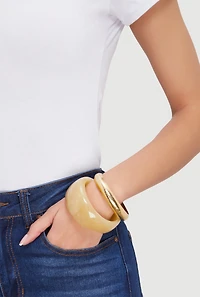 Metallic and Chunky Resin Bangles Set of 2