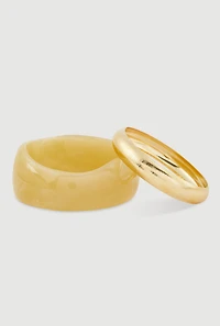 Metallic and Chunky Resin Bangles Set of 2