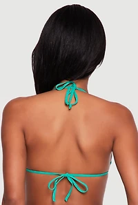 Triangle Swim Bikini Top with Metallic Beach Charms
