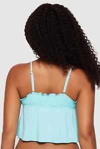 Seahorse Charm Tie Front Lettuce Edge Bikini Top