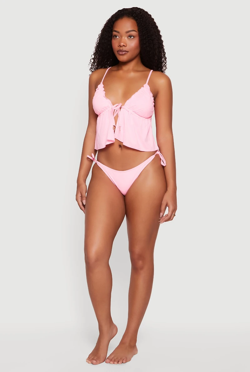 Tie Front Flyaway Tankini Top