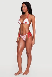 Strawberry Graphic Triangle Swim Bikini Top