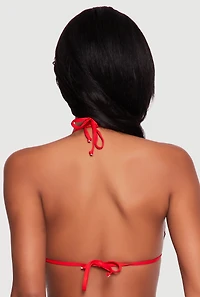 Strawberry Graphic Triangle Swim Bikini Top