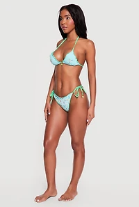 Margarita Print Lime Charm Side Tie Swim Bikini Bottoms