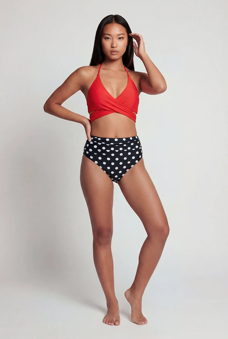Halter Neck Wrap Bikini Top