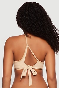 Cutout One Shoulder Swim Bikini Top