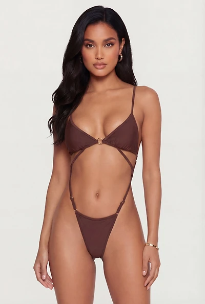 O Ring Cutout Strappy Monokini