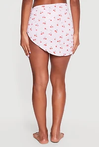 Gingham Cherry Print Side Tie Sarong Cover Up
