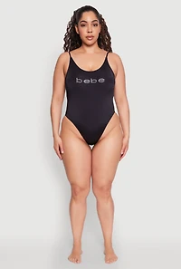 Plus Bebe Rhinestone One Piece Swimsuit