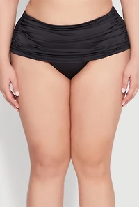 Plus Drawstring Ruched Swim Skirt