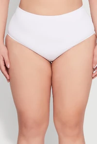 Plus High Waisted Hipster Bikini Bottoms