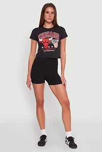 Womens NBA Chicago Bulls Crop Top, Black,