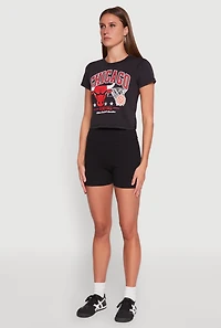Womens NBA Chicago Bulls Crop Top, Black,