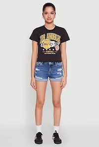Womens NBA Los Angeles Lakers Cropped Tee, Black, Size L