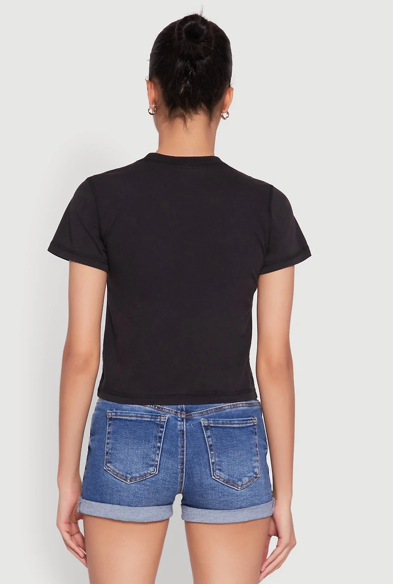 Womens NBA Los Angeles Lakers Cropped Tee, Black, Size S