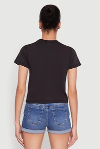 Womens NBA New York Knicks Cropped Tee, Black, Size XL