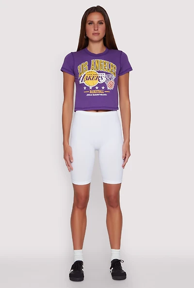 Womens NBA Los Angeles Lakers Crop Top, Purple, Size M