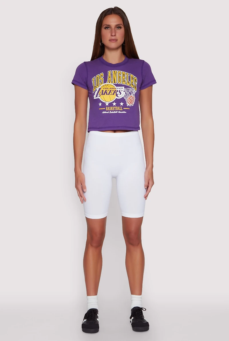 Womens NBA Los Angeles Lakers Crop Top, Purple, Size S