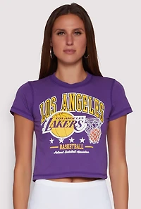 Womens NBA Los Angeles Lakers Crop Top, Purple, Size S