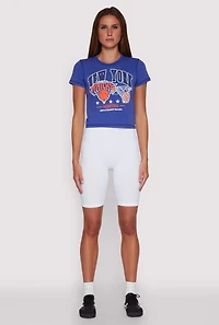 Womens NBA New York Knicks Crop Top, Blue,