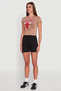 Womens NBA Chicago Bulls Graphic Crop Top, Brown, Size XL