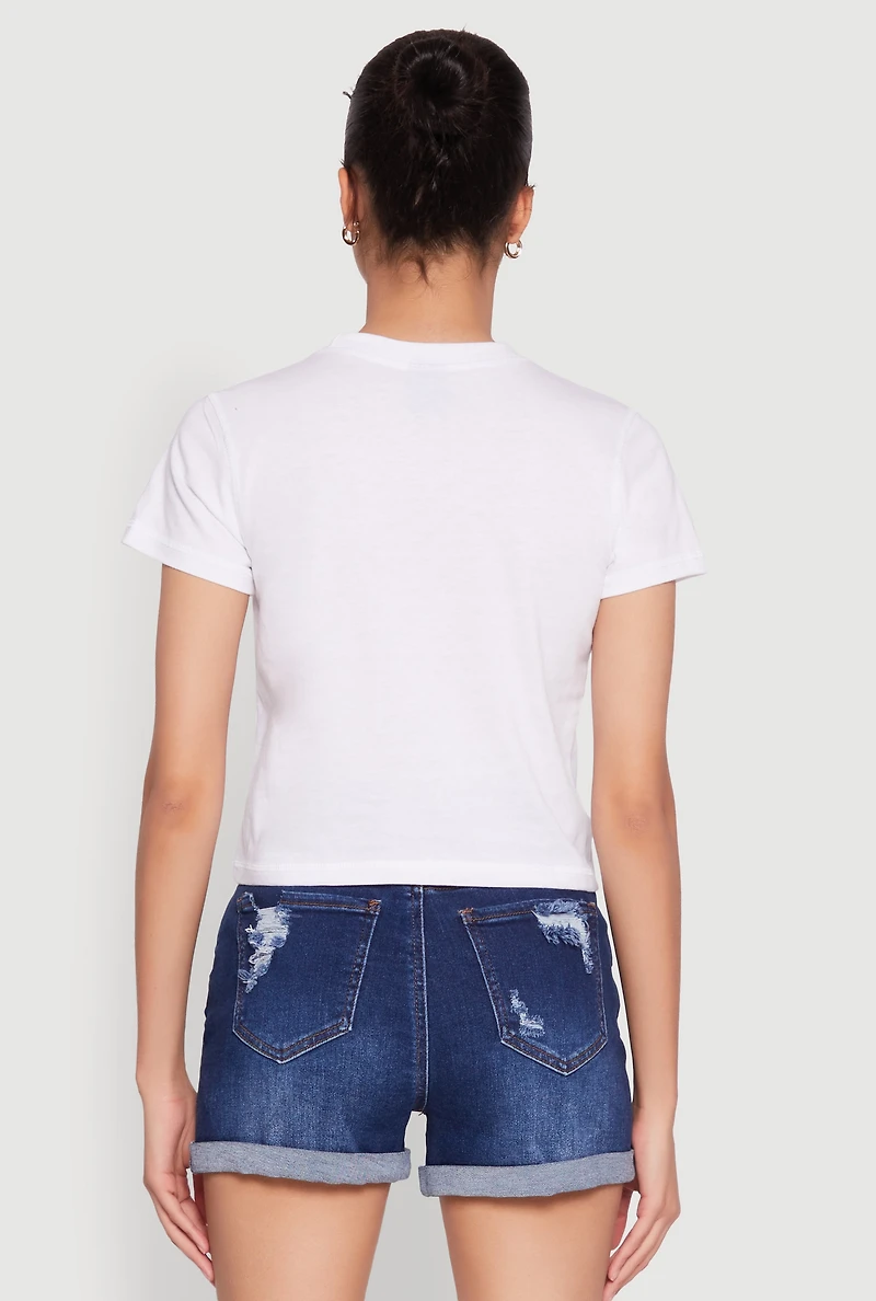 Womens NBA Los Angeles Lakers Cropped Graphic Tee, White,