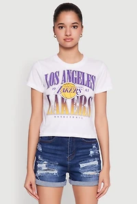 Womens NBA Los Angeles Lakers Cropped Top, White, Size L