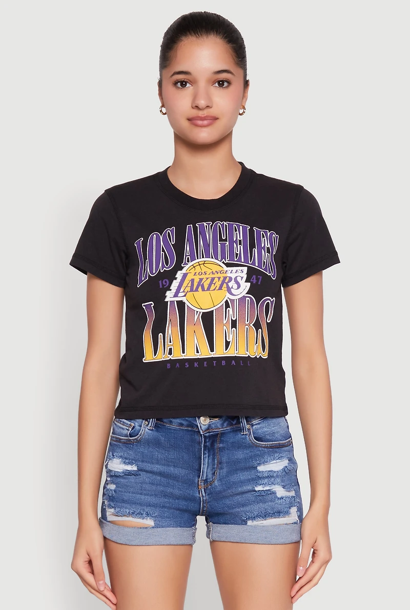 Womens NBA Los Angeles Lakers Graphic Tee, Black, Size L
