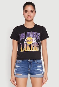 Womens NBA Los Angeles Lakers Graphic Tee, Black, Size L