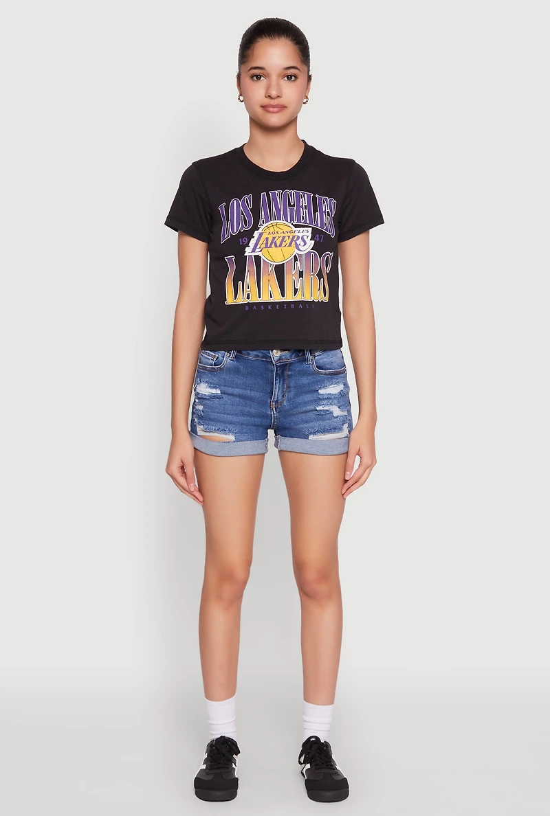 Womens NBA Los Angeles Lakers Graphic Tee, Black, Size L