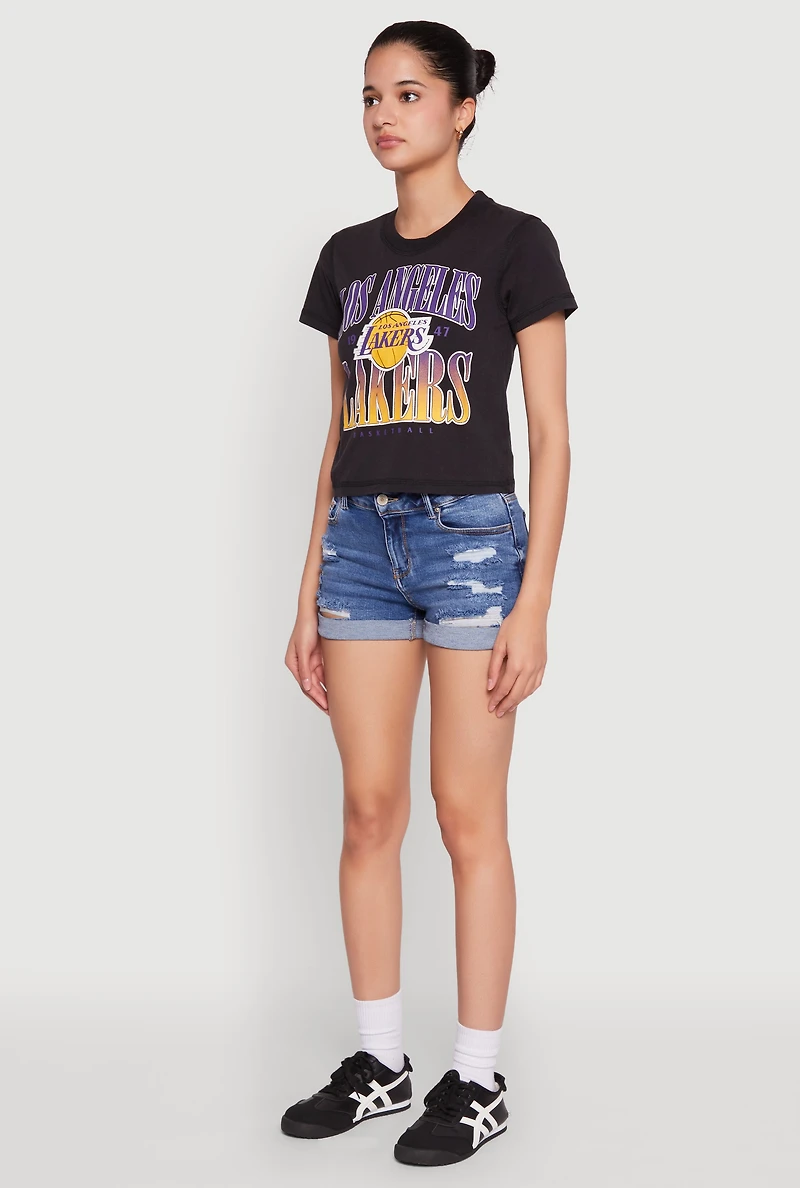 Womens NBA Los Angeles Lakers Graphic Tee, Black, Size L