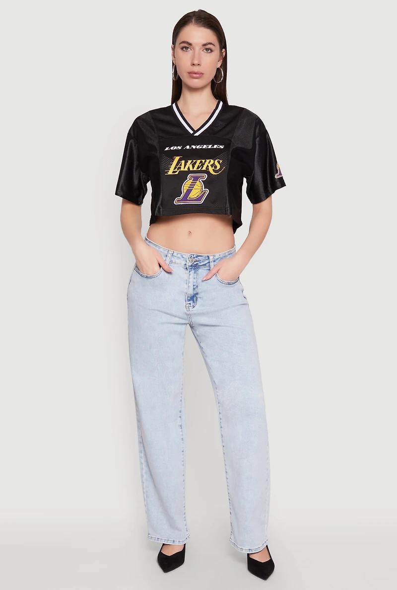 Womens NBA Los Angeles Lakers Crop Jersey, Black, Size L
