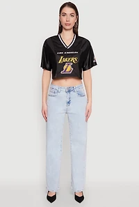 Womens NBA Los Angeles Lakers Crop Jersey, Black,