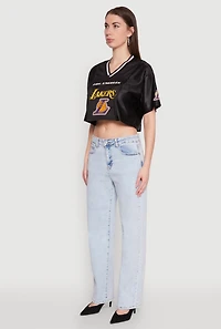 Womens NBA Los Angeles Lakers Crop Jersey, Black, Size XL