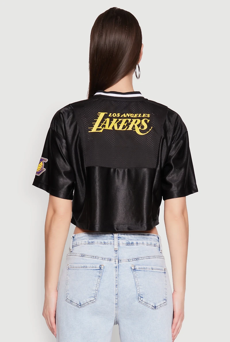 Womens NBA Los Angeles Lakers Crop Jersey, Black, Size L