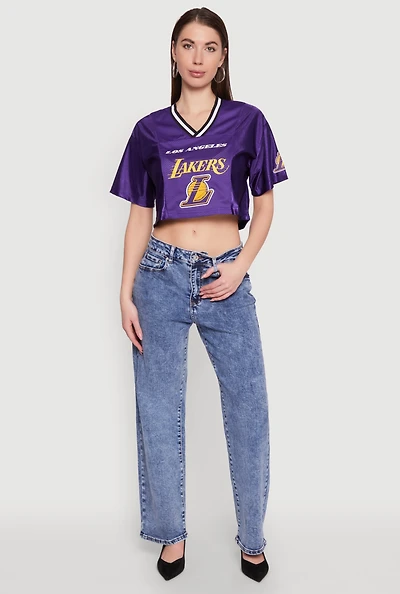 Womens NBA Los Angeles Lakers Cropped Jersey, Purple, Size XL