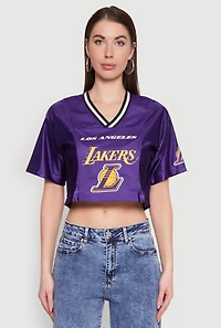 Womens NBA Los Angeles Lakers Cropped Jersey, Purple,
