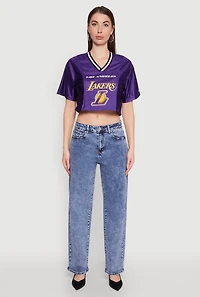 Womens NBA Los Angeles Lakers Cropped Jersey, Purple, Size L