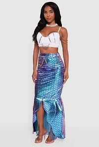 Womens Majestic Mermaid Costume, Multi,