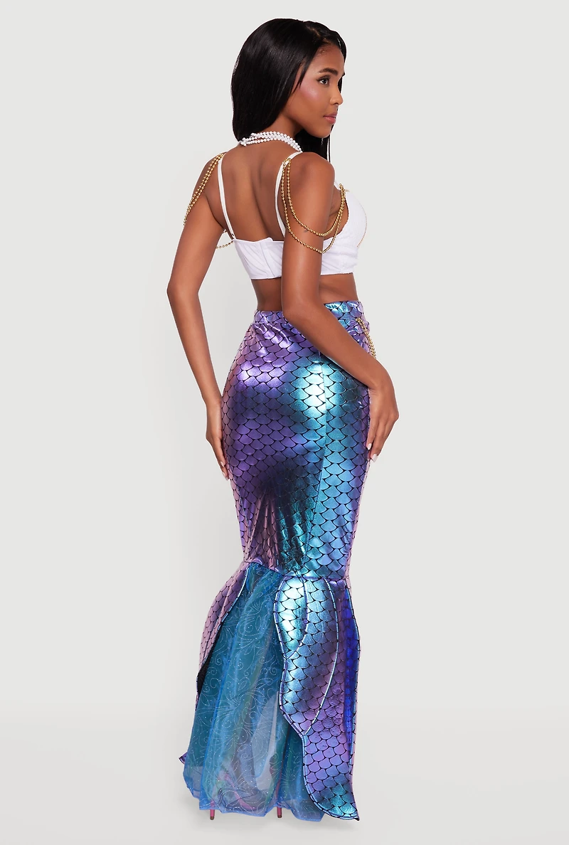 Womens Majestic Mermaid Costume, Multi,