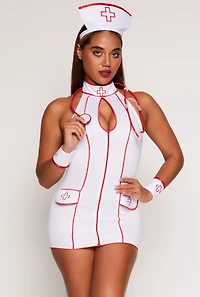 Womens Sexy Nurse Costume, White,