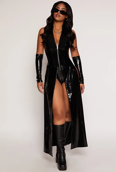 Womens Femme Fatale Matrix Costume, Black, Size L