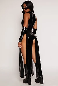 Womens Femme Fatale Matrix Costume, Black, Size L