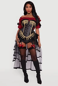 Womens Seven Seas Pirate Costume, Black, Size L