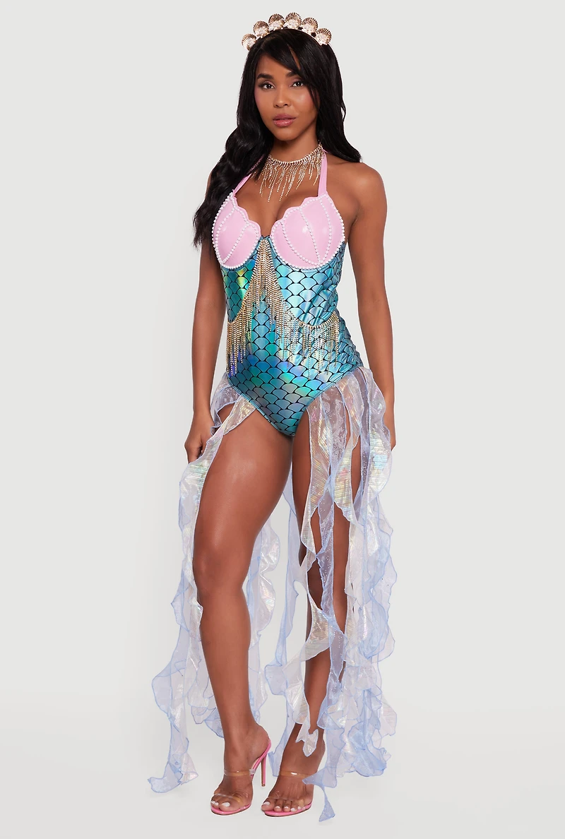 Womens Sailors Dream Mermaid Costume, Multi, Size M