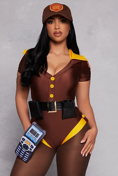 Womens Care Package Costume, Brown, Size L