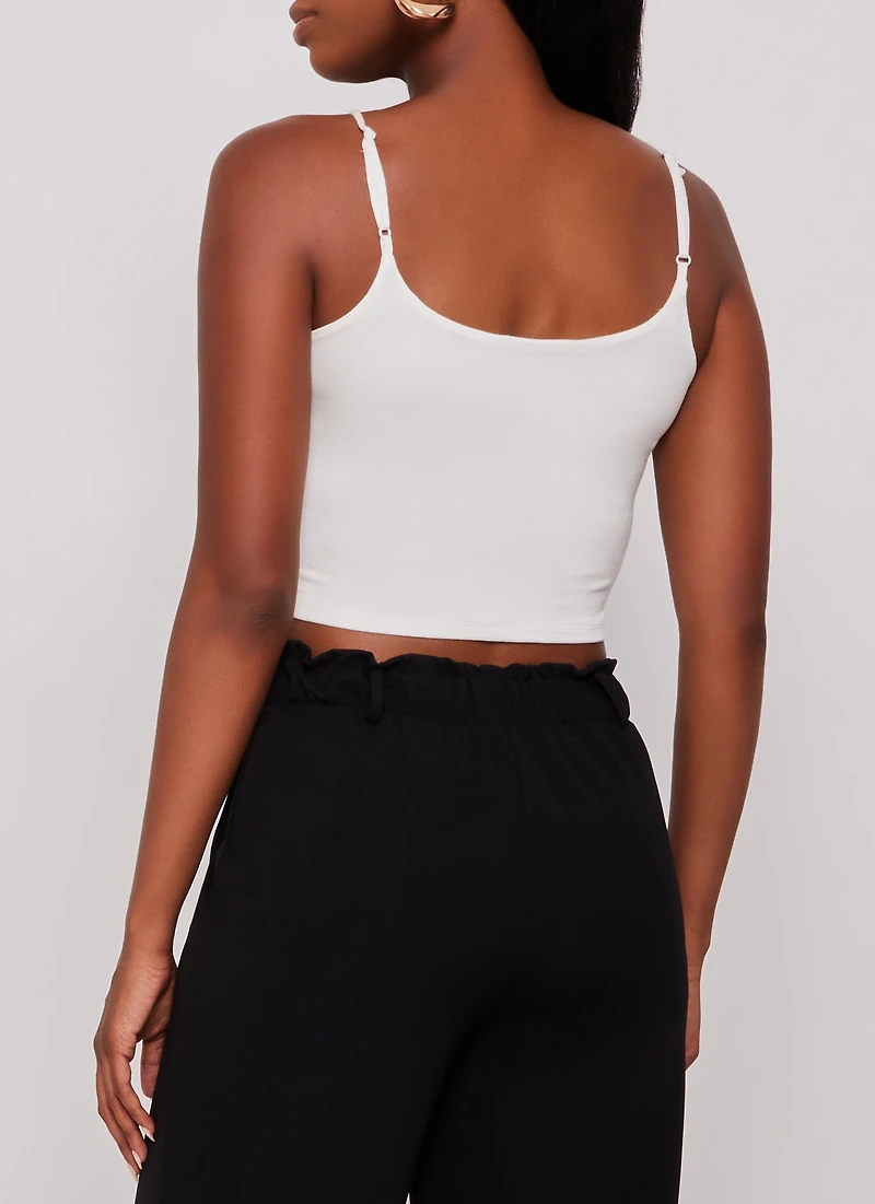 Double Lined Scoop Neck Cropped Cami