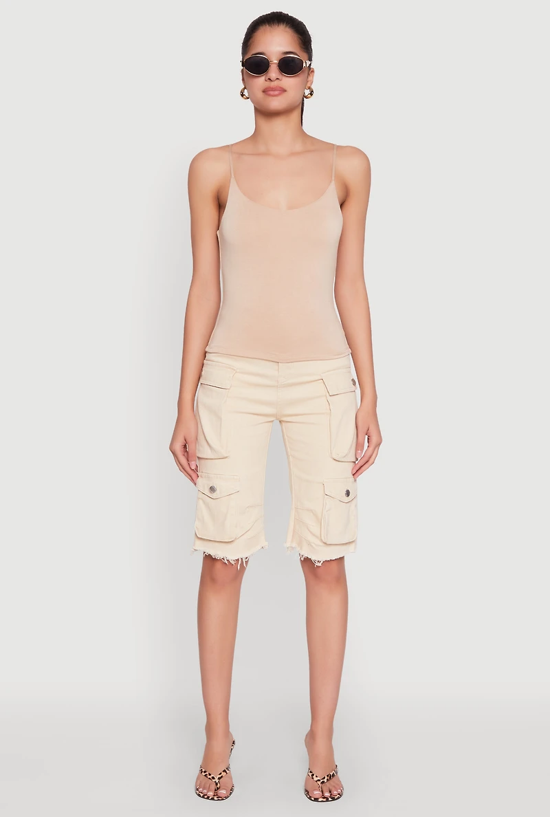 Womens Double Layered Cropped Cami, S